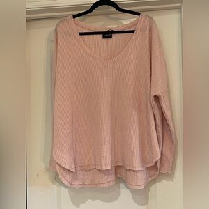 Urban Outfitters Pink V-Neck Oversized Sweater
